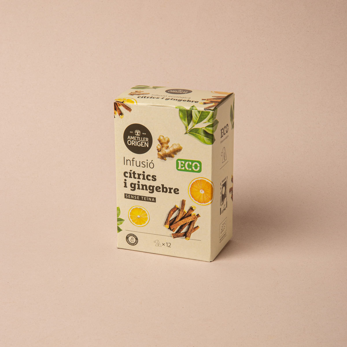 Infusió de cítrics i gingebre ecològic Ametller Origen 21,6g