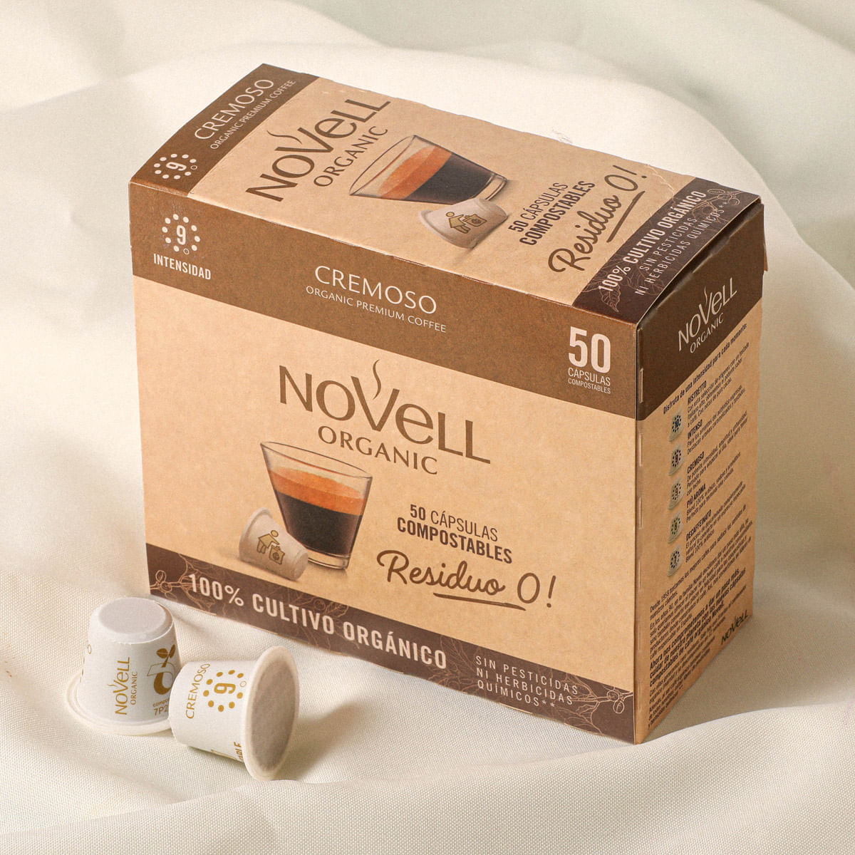 Càpsules de cafè cremós ecològic Novell - 50u.
