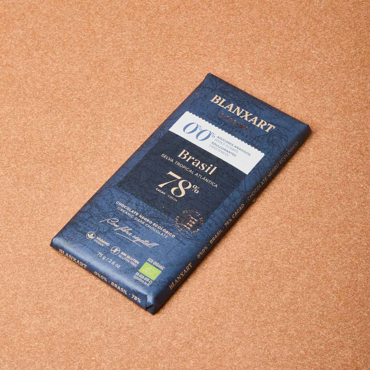 Xocolata negra Brasil 78% sense sucre ecològica Blanxart 75g
