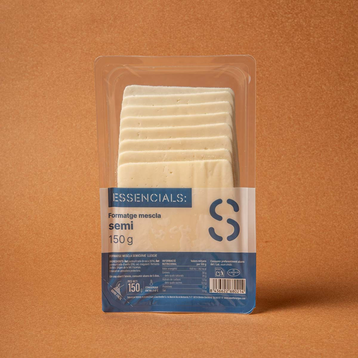 Formatge mescla semi llescat Essencials 150g