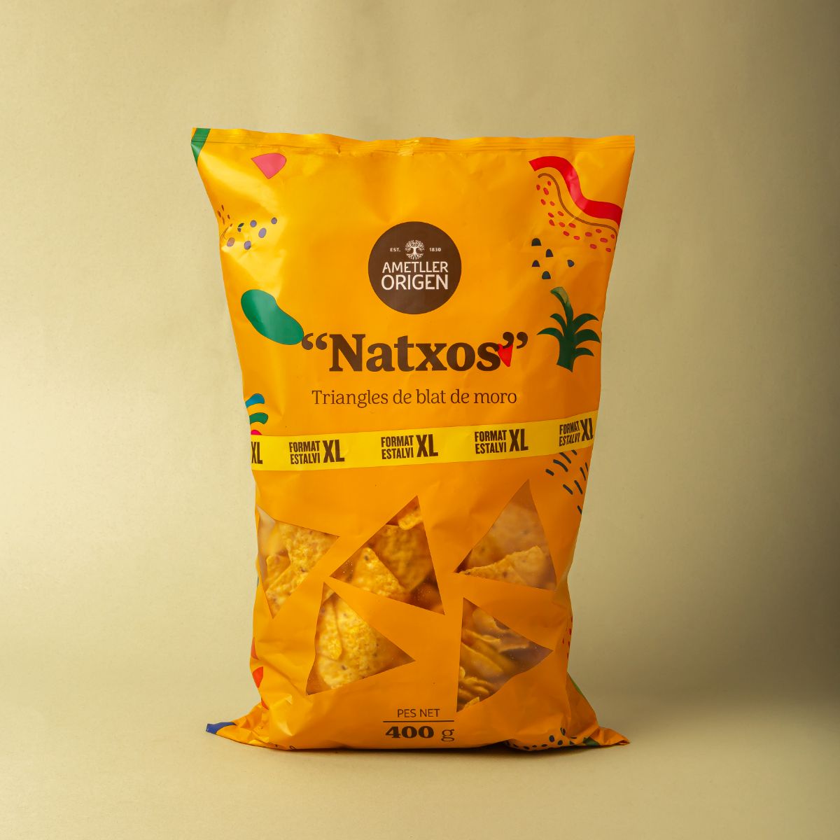 Nachos de maiz con sal formato XXL Ametller Origen 400g
