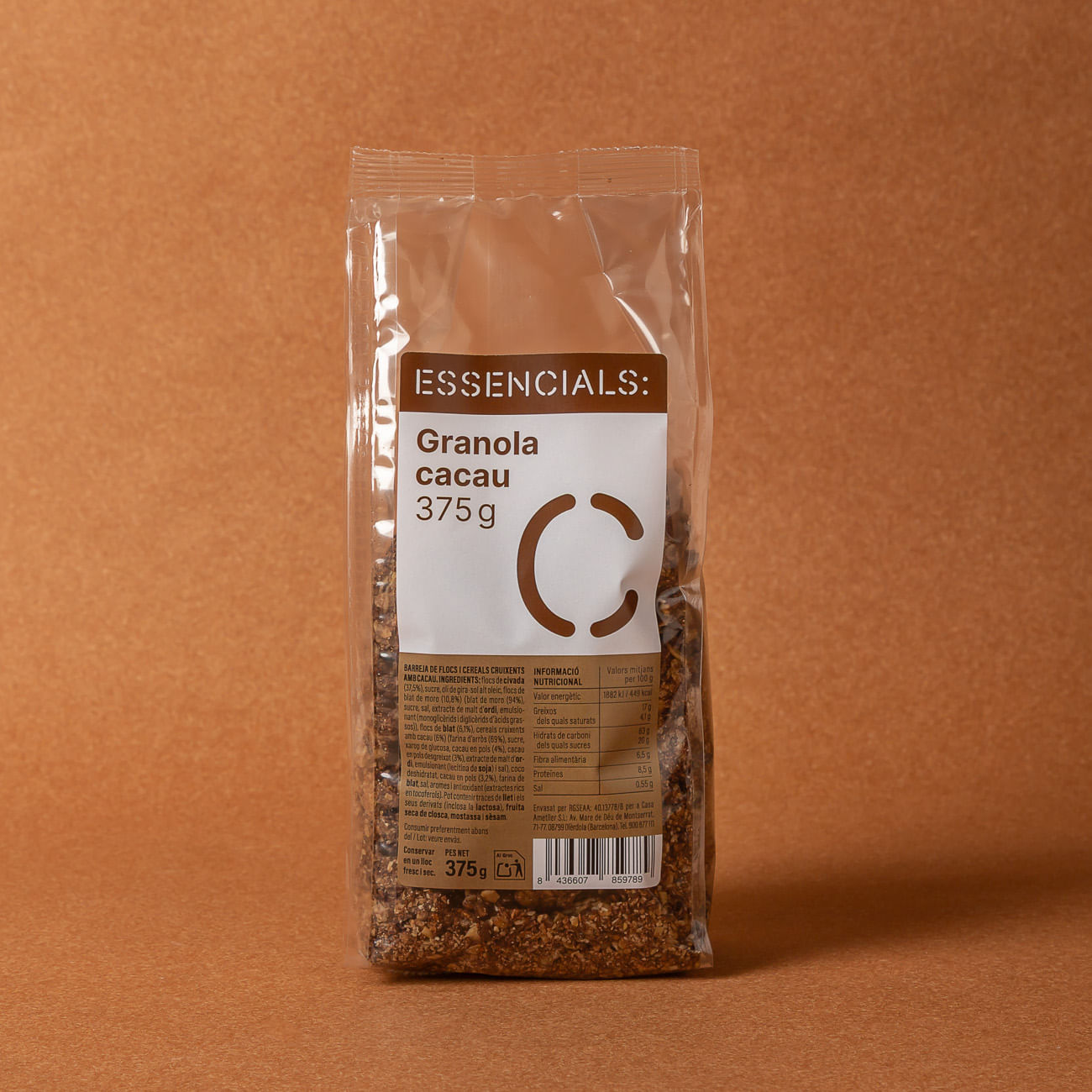 Granola clàssica de cacau Essencials 375g