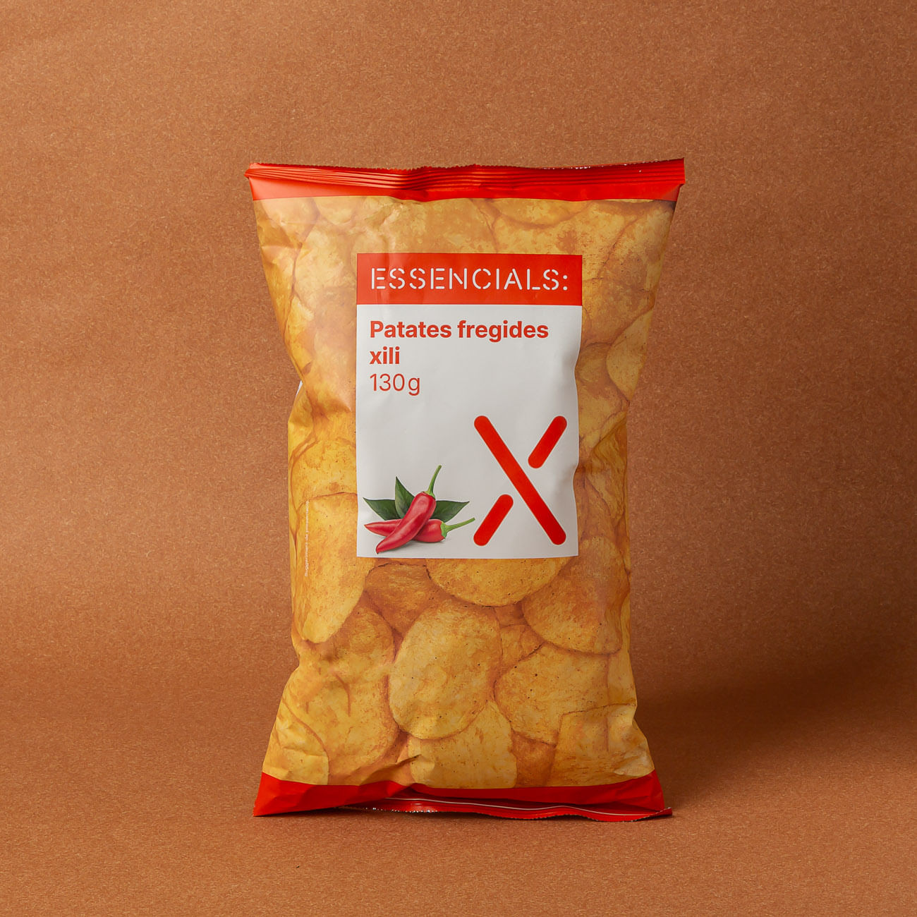 Patates fregides amb sabor xili barbacoa Essencials 130g