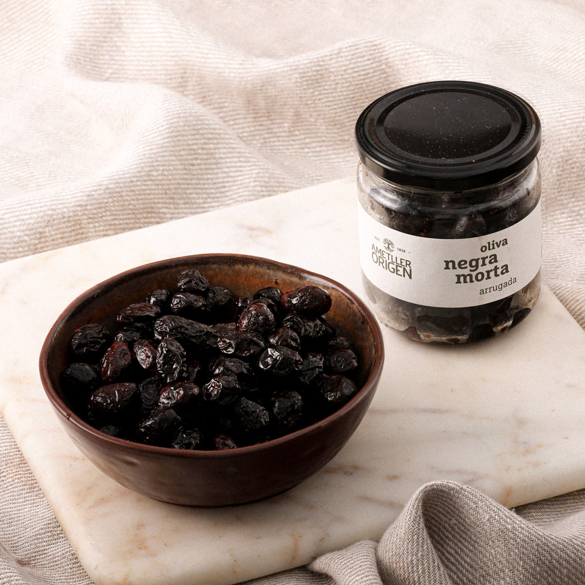 Olives negres mortes Ametller Origen 220g