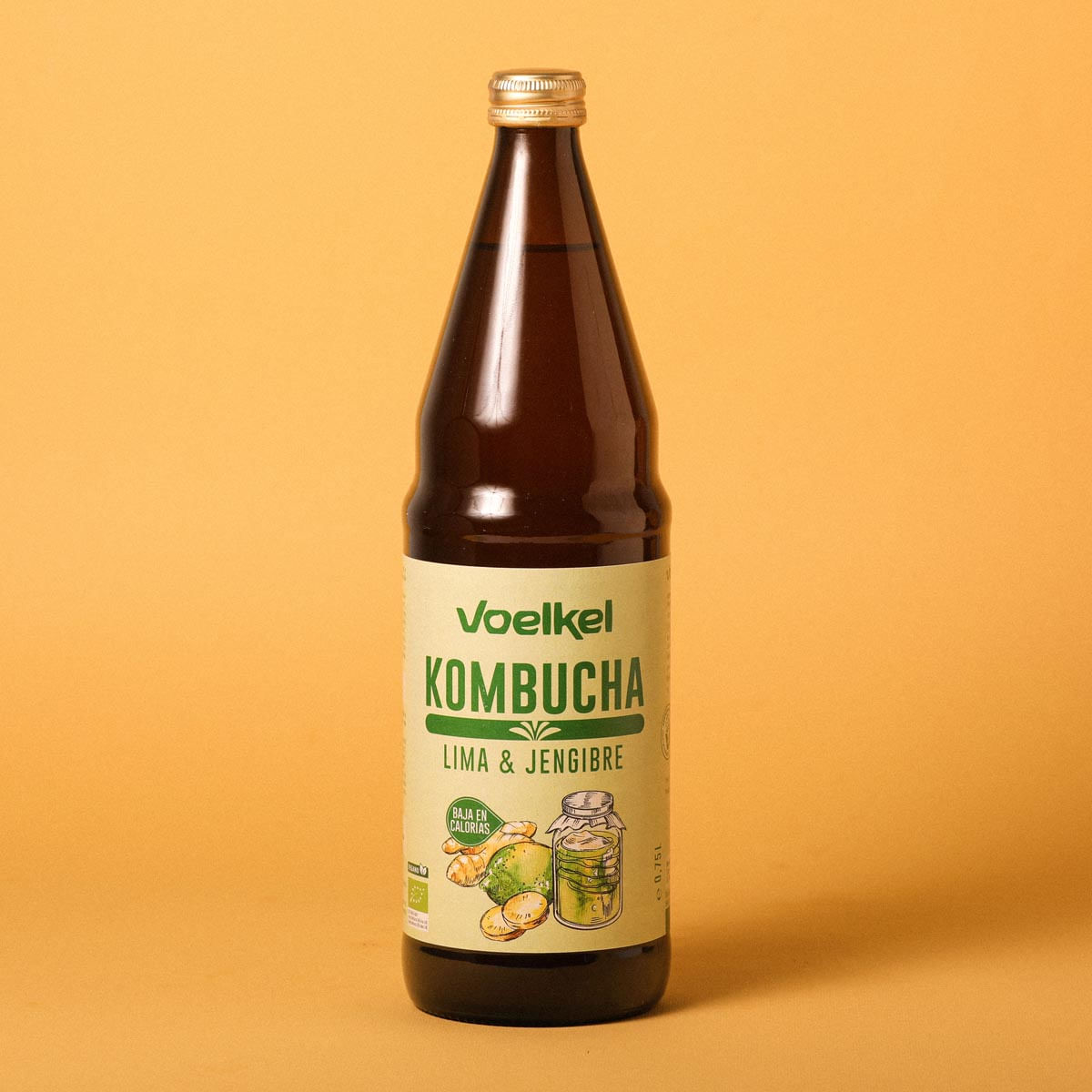 Kombutxa de llima i gingebre Voelkel 750ml
