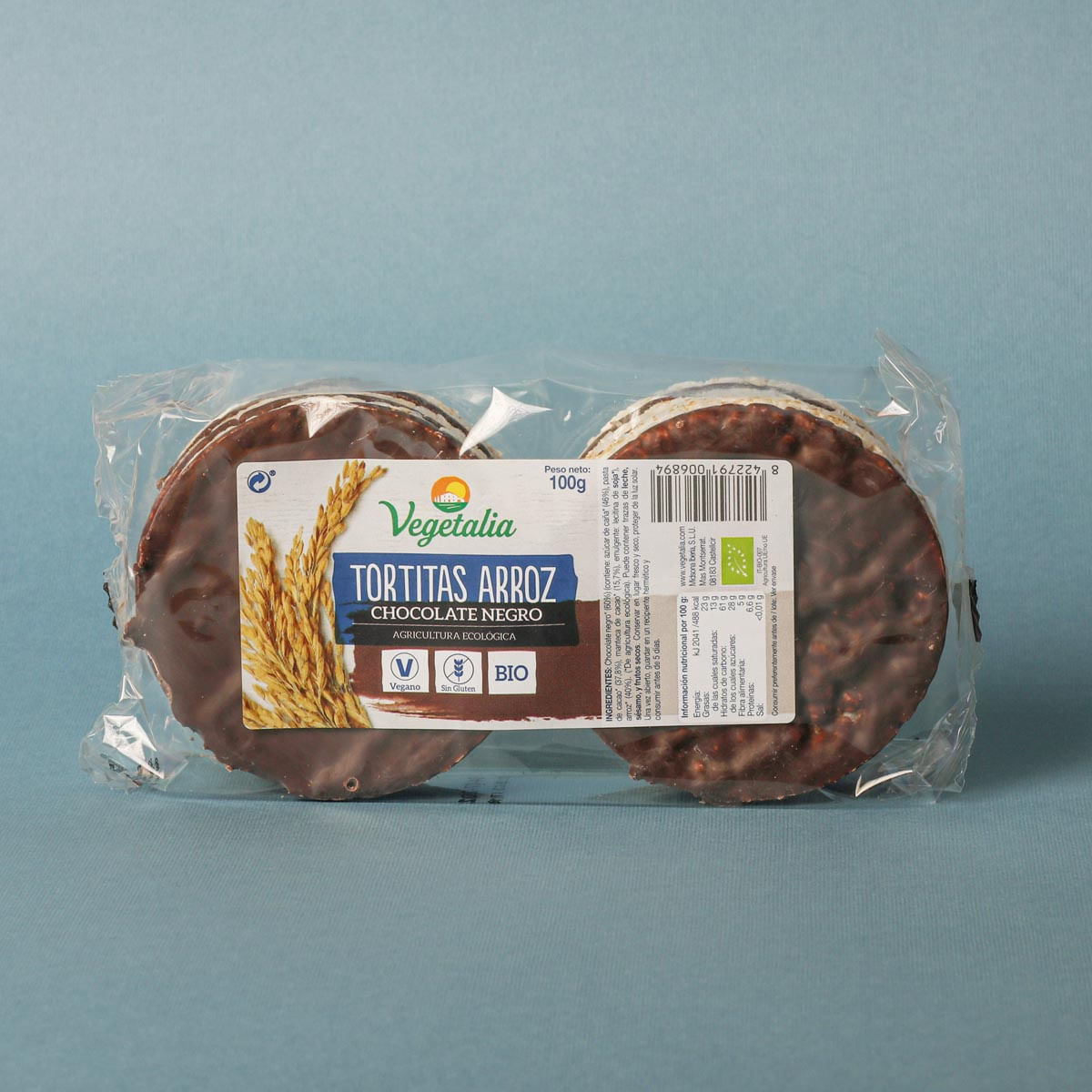 Coquetes d'arròs xocolata negra Vegetalia 100g