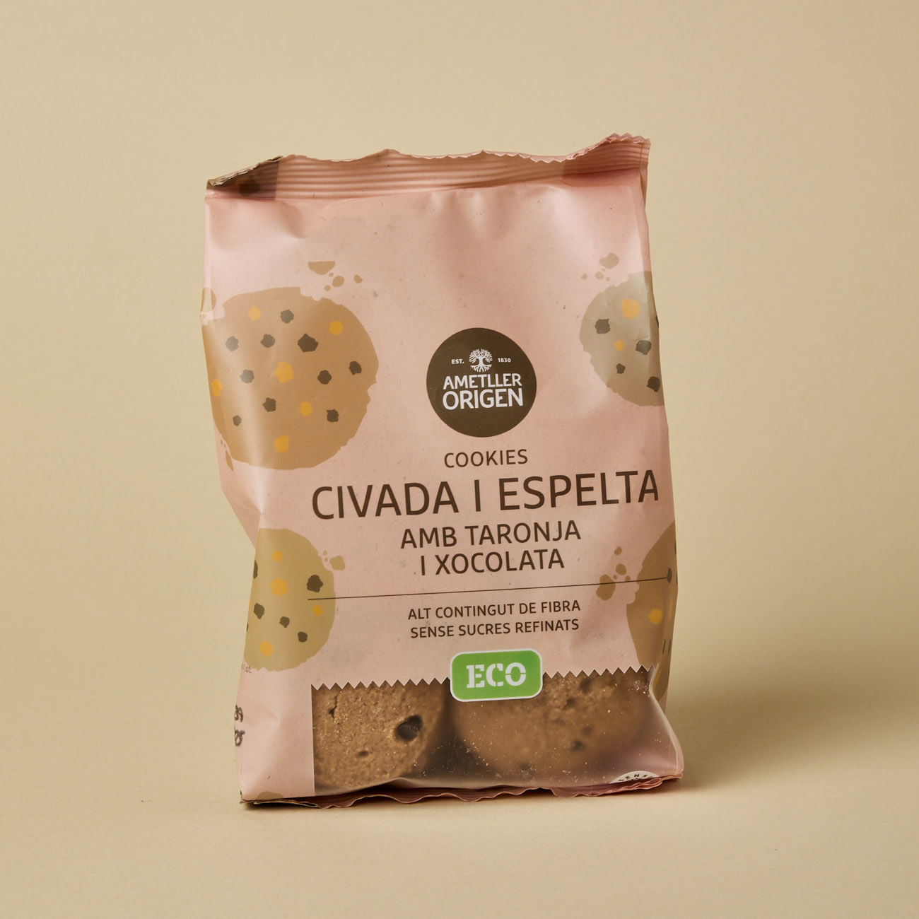 Cookies civada i espelta taronja ecològiques Ametller Origen 130g