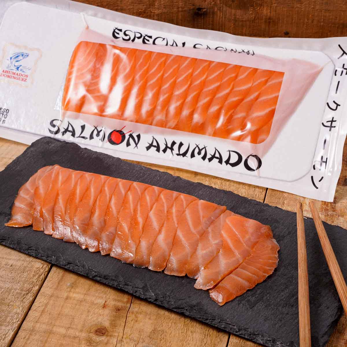 Salmón ahumado corte especial sashimi A.Domínguez 150g
