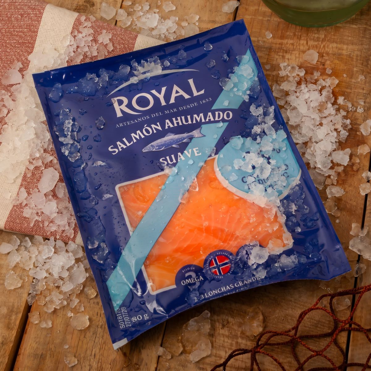 Salmón ahumado bajo en sal Royal 80g