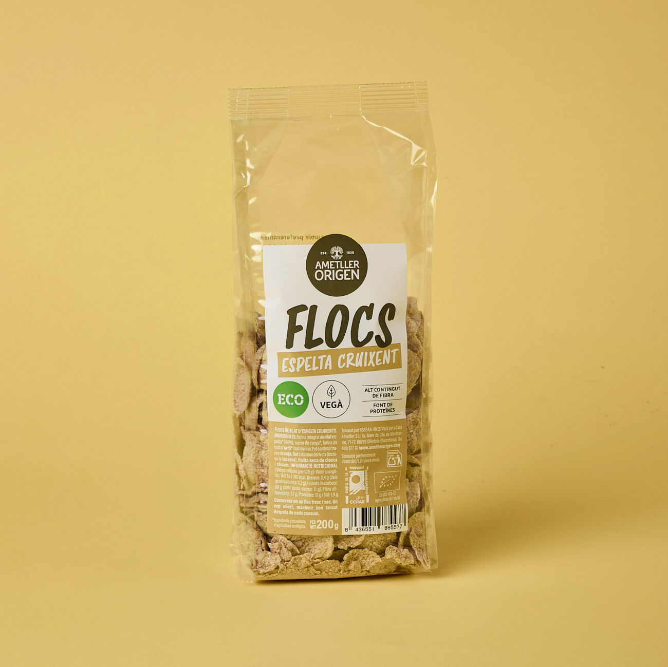 Flocs espelta ecològics cruixents Ametller Origen 200g