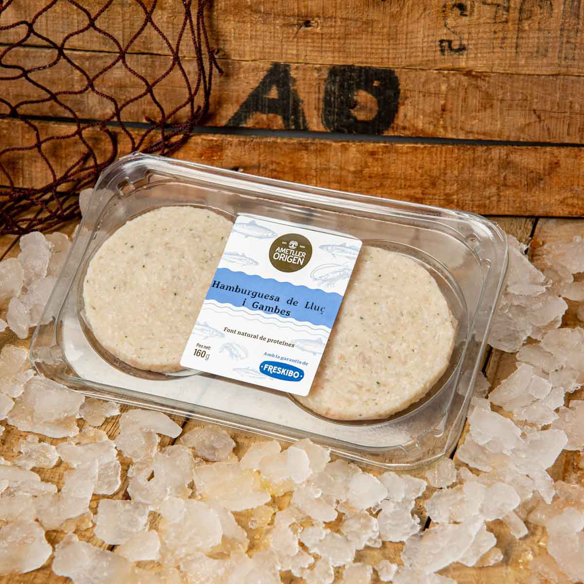 Hamburguesa de merluza y gamba Ametller Origen 160 g