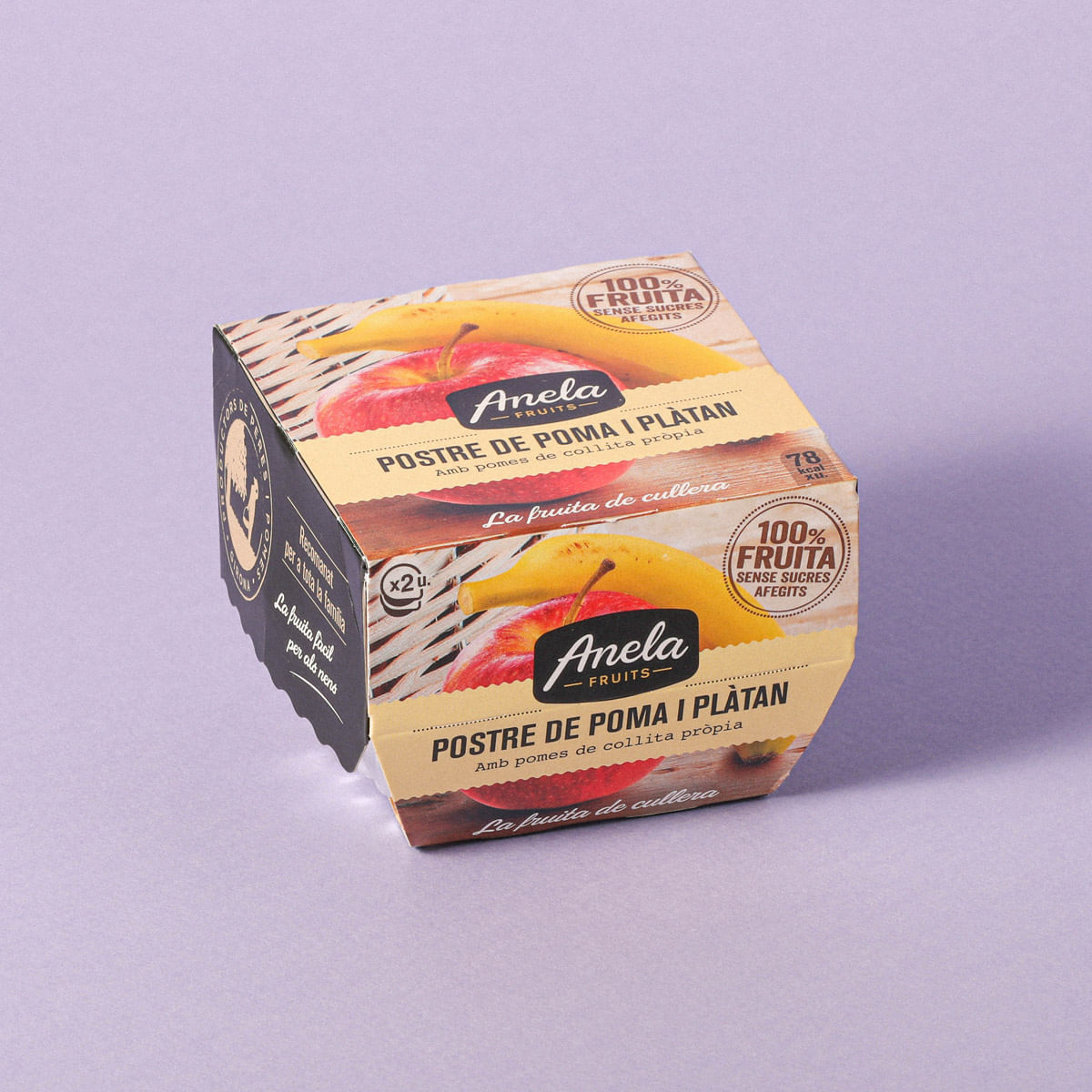 Postre de poma i plàtan A.FRUITS 100g - 2u.