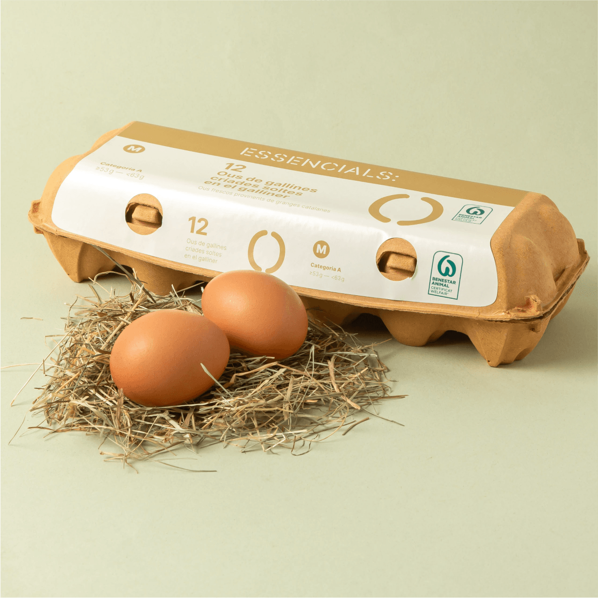 Huevos de gallinas sueltas M Essencials - 12uds.