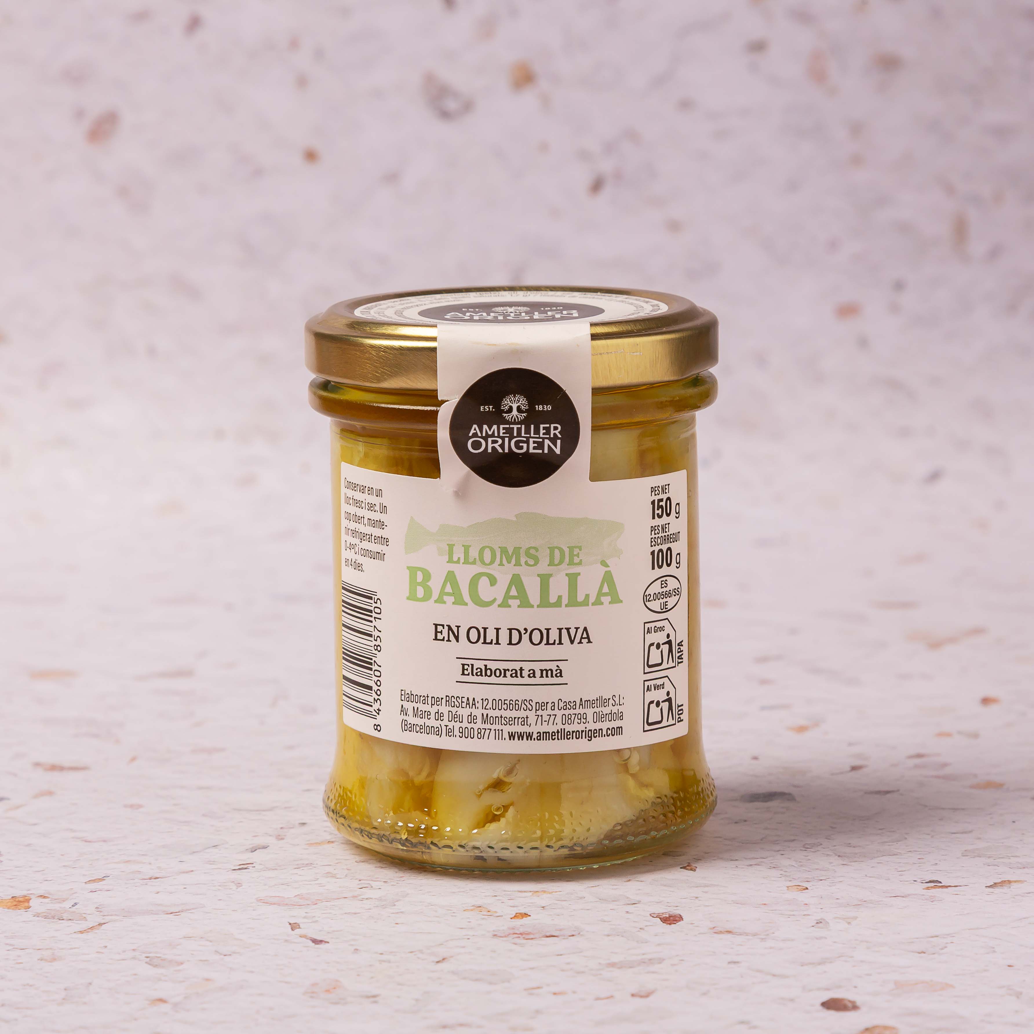 Bacallà en oli d'oliva Ametller Origen 100g