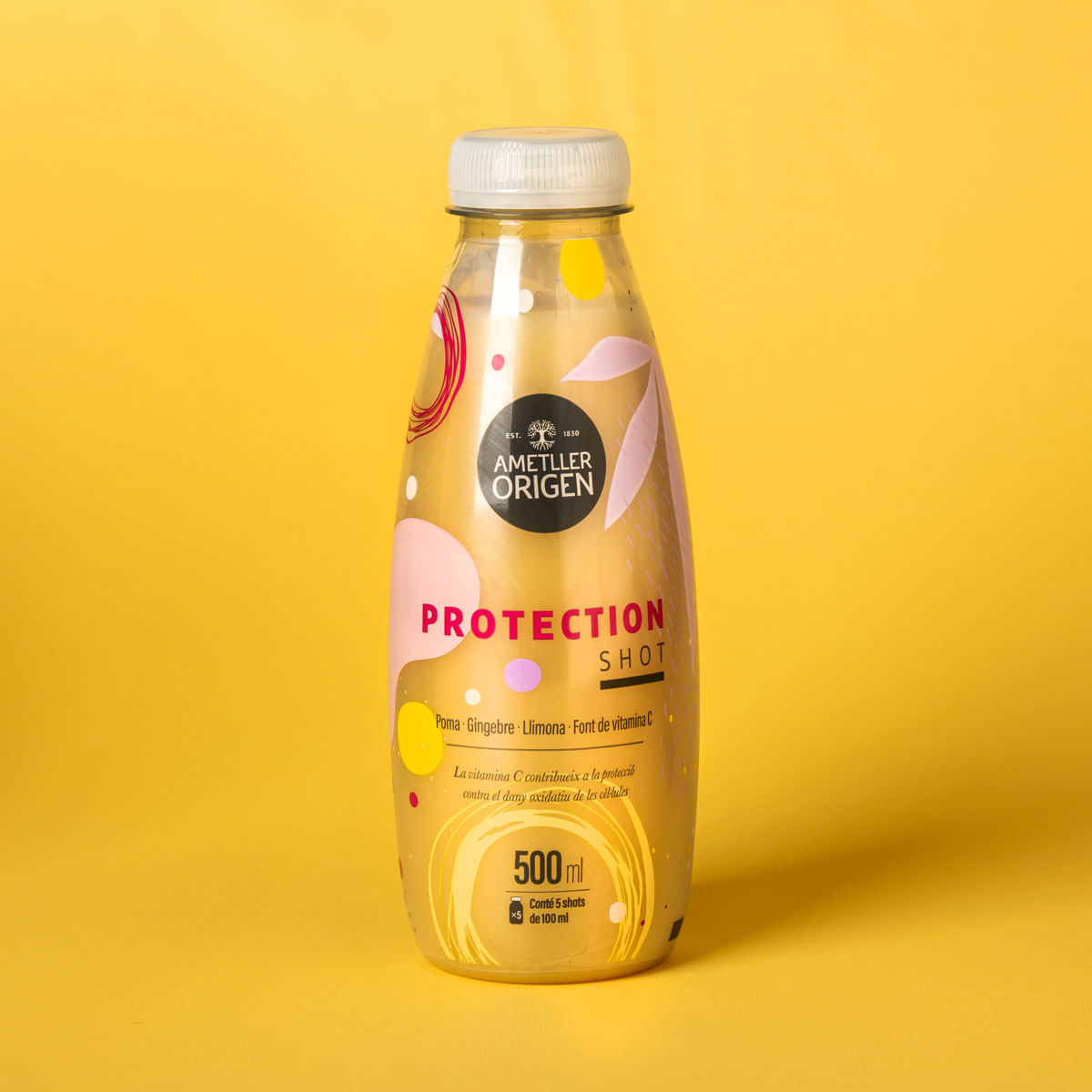 Shot protection de poma, llimona i gingebre  Ametller Origen 500ml