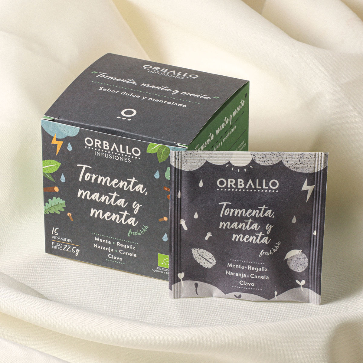 Infusió ecològica tormenta, manta y menta ORBALLO 22,5g